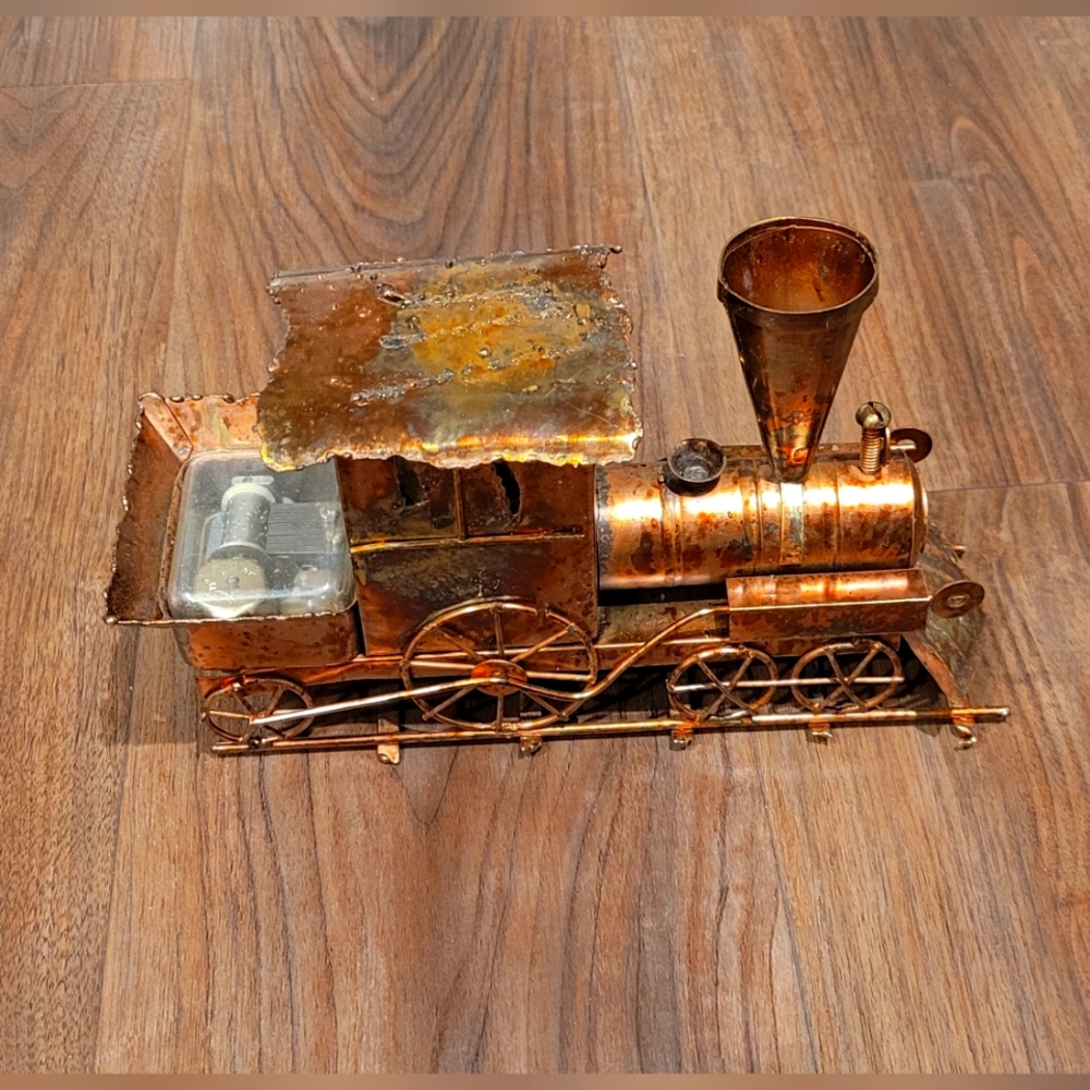 Vintage Sankyo Copper Train Music Box, New